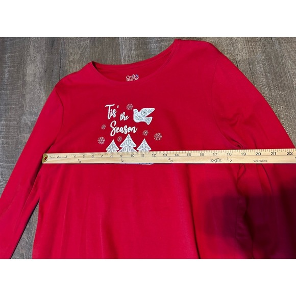 Croft & Barrow‎ Red Christmas Holiday This The Season L Large - Picture 3 of 5